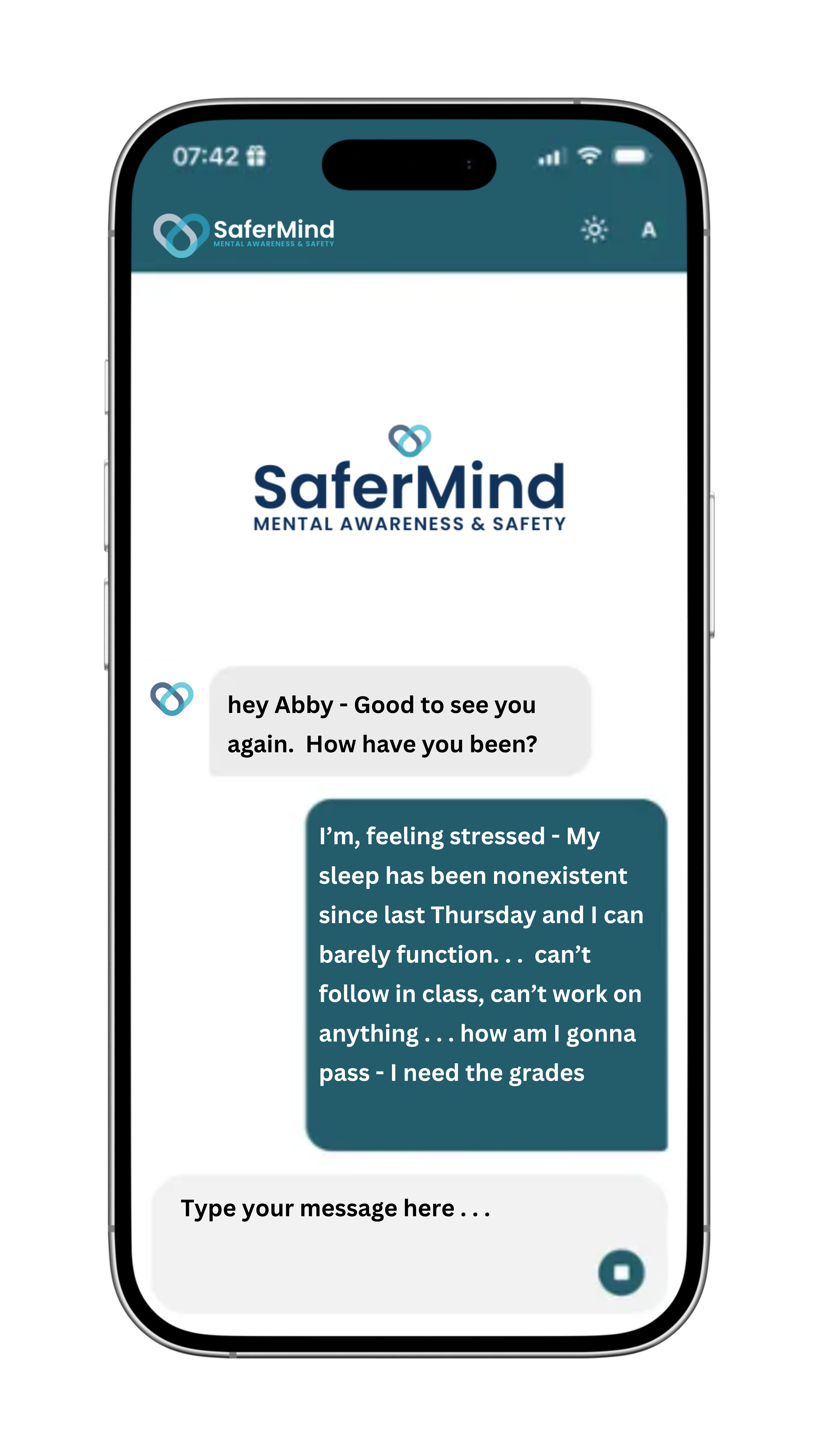 SaferMind student chat